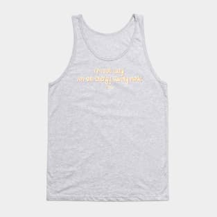 I'm not lazy I'm on energy saving mode. Funny Hand Drawn Quote Digital Illustration Tank Top